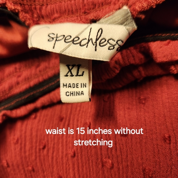 Speechless Brick Red A-Line 1 Ruffle Mid Calf Skirt Size XL - Picture 5 of 7